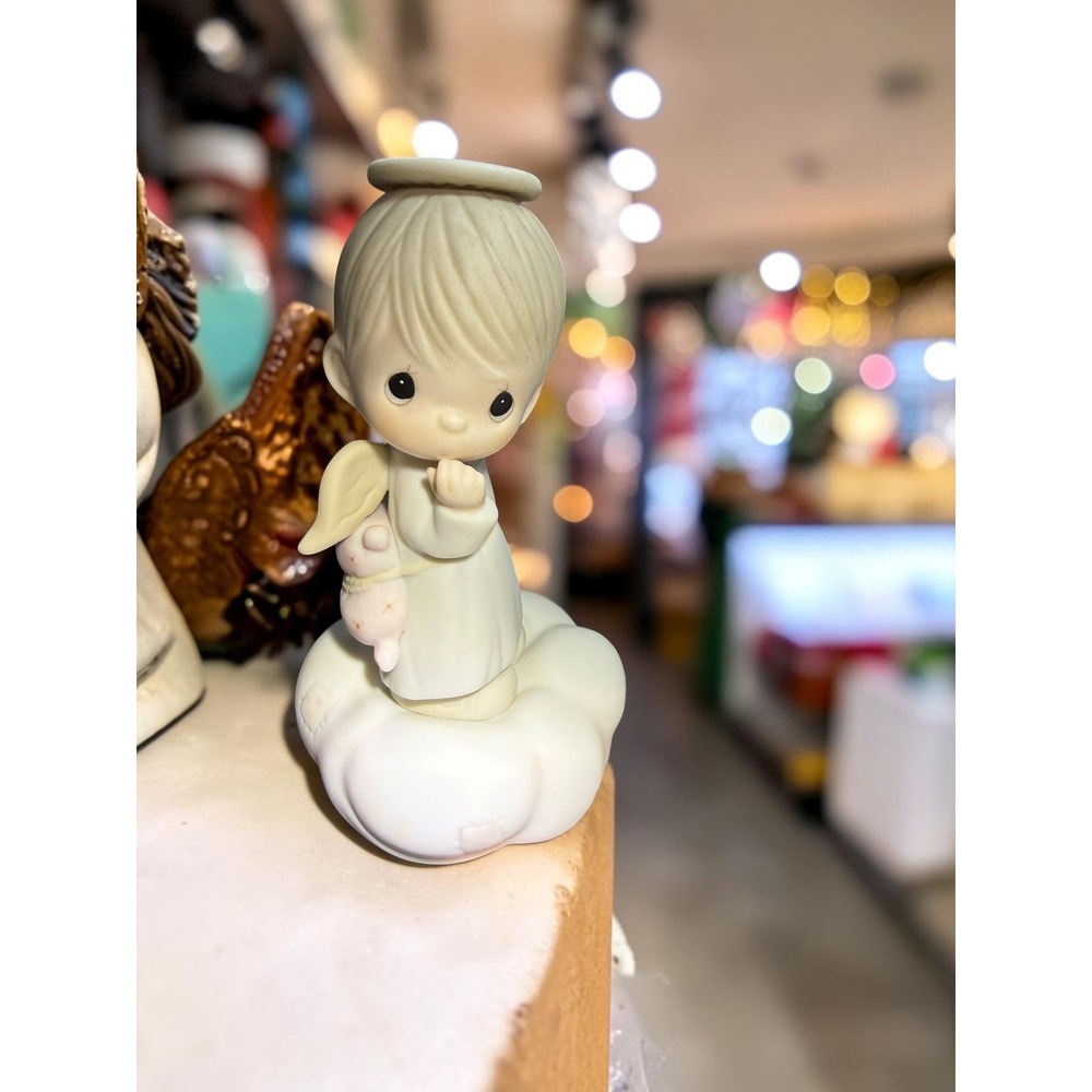 Precious Moments You Can Fly Angel Boy on Cloud Porcelain Figurine 1986 12335